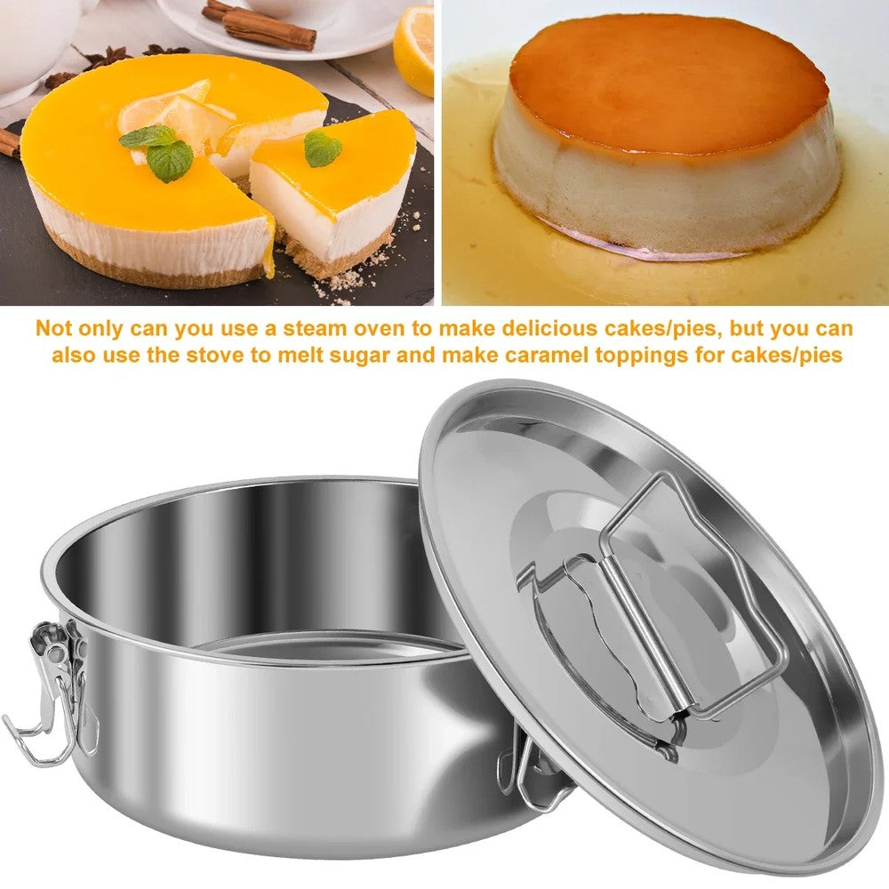 Best Stainless Steel Flan Mold Pan - 1.5QT Cake Baking Set