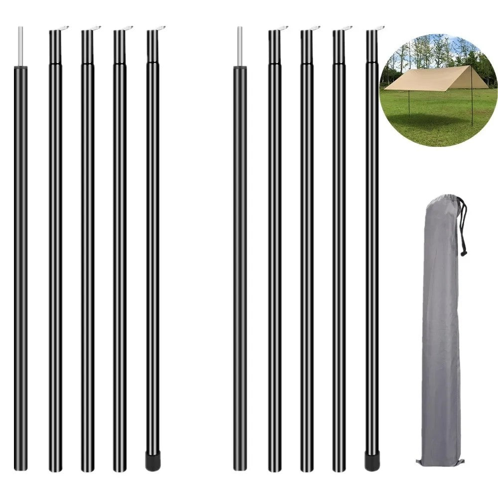 Telescopic Tent Poles Adjustable Aluminium Rods 2 Sets Camping