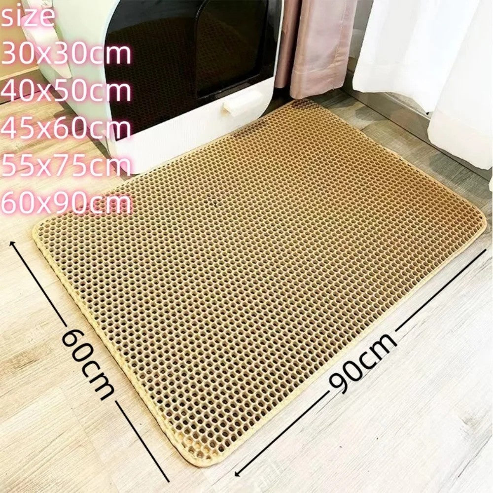 Large Double Layer Waterproof Cat Litter Mat - Eva Non-Slip Pet Mat