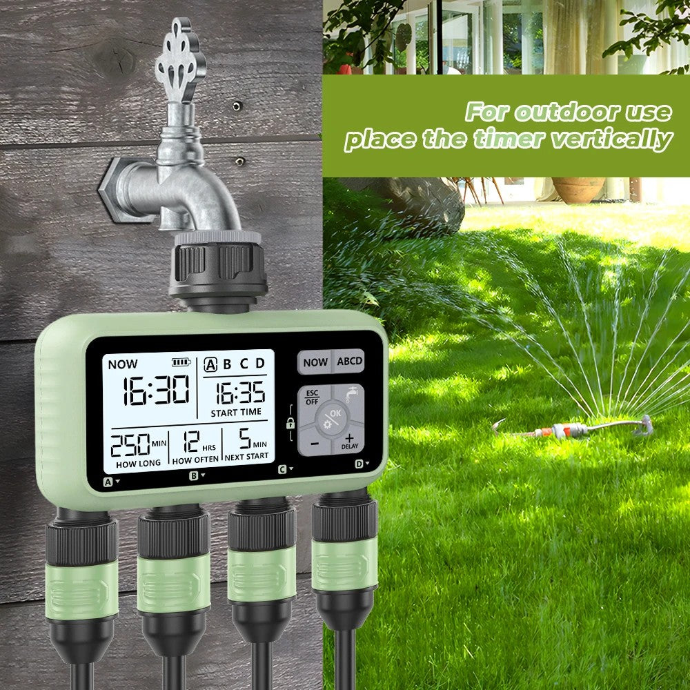 Smart Garden Irrigation Timer - 4 Independent Zones
