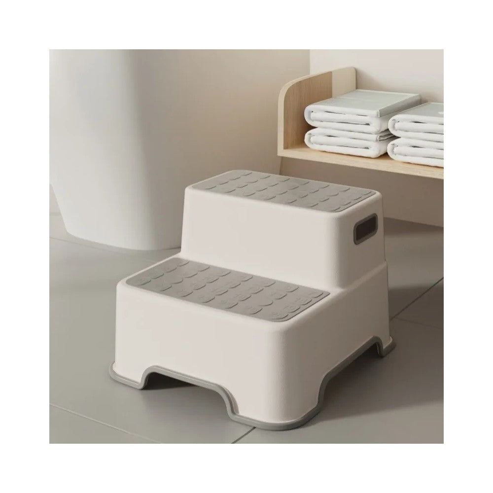 Portable Two-Step Stool with Anti-Slip Surface for Bathroom & Toilet Training