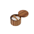 Premium Acacia Wood Salt and Pepper Cellar with 360° Swivel Lid